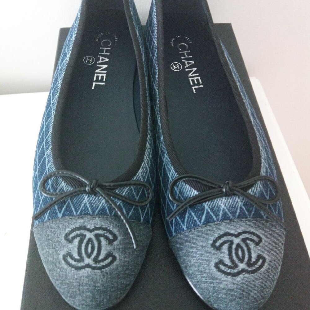 Chanel Denim Ballet Flats